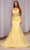 Ladivine D145 - Floral Beaded Trumpet Prom Gown Prom Dresses 2 / Yellow