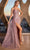 Ladivine J872 - Scoop Neck Strapless Prom Gown Prom Dresses 2 / Mauve