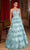 Ladivine KV1108 - Embroidered Tiered A-line Prom Gown Prom Dresses 2 / Blue