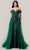 Ladivine SF009 - Cold Shoulder Sequin Embellished Prom Gown Pageant Dresses 2 / Emerald