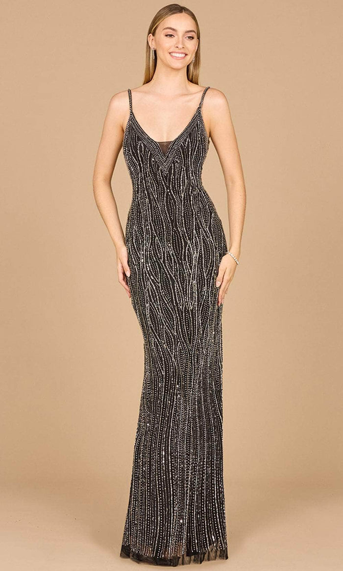 Lara Dresses 29005 - Embellished V-Neck Evening Gown Special Occasion Dress 0 / Black