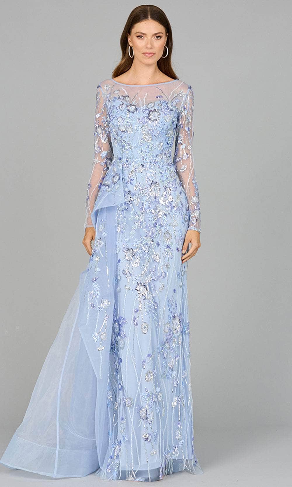 Lara Dresses 29040 Long Mother of the Bride Overskirt Formal Dress - Perwinkle / 20 Lara Dresses 29040 Long Mother of the Bride Overskirt Formal Dress - Perwinkle / 20