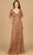 Lara Dresses 29074 - Sequin Detail Evening Dress Special Occasion Dress 0 / Mocha