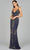 Lara Dresses 29109 - Sleeveless Beaded Evening Dress Special Occasion Dress 0 / Navy Gunmetal