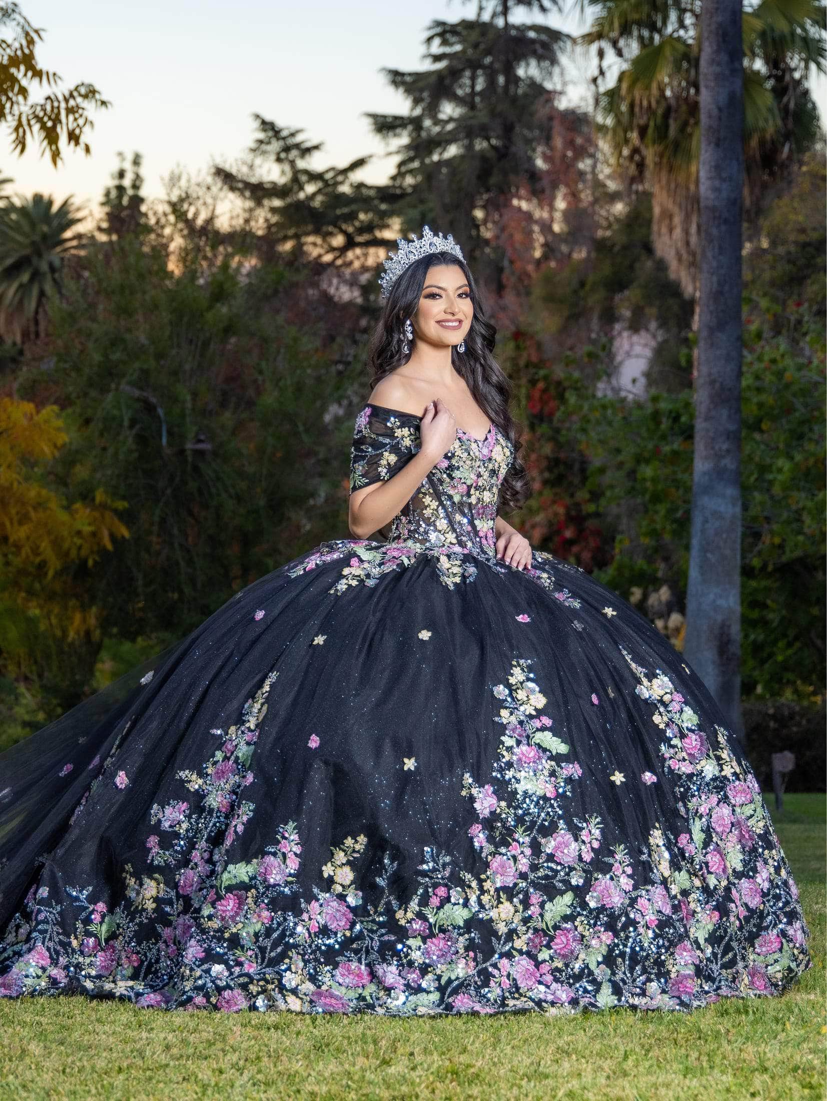 Lizluo Quince 26088 - Floral Embellished Corset Ballgown Couture Candy Lizluo Quince 26088 - Floral Embellished Corset Ballgown Couture Candy