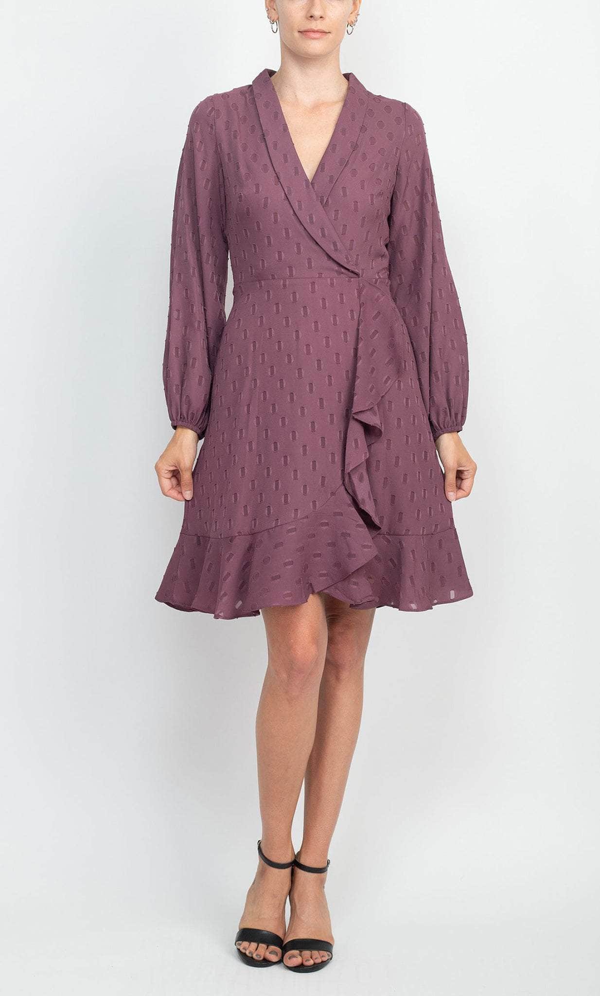 London Times T6075M - Long Sleeve Shawl Collar Cocktail Dress Couture Candy London Times T6075M - Long Sleeve Shawl Collar Cocktail Dress Couture Candy
