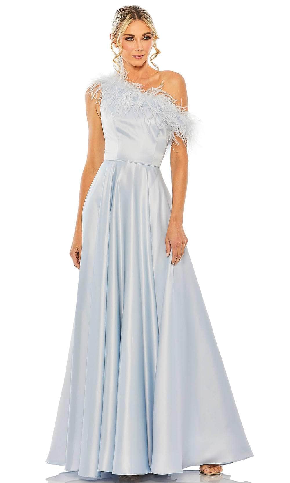 mac duggal blue prom dress Mac Duggal Women's Beaded Draped Jersey Column Gown - Sapphire
