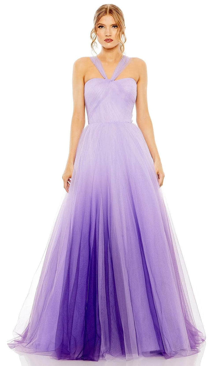 Mac Duggal 20553 - Ombre Cross Halter Prom Gown Prom Dresses 2 / Purple Ombre