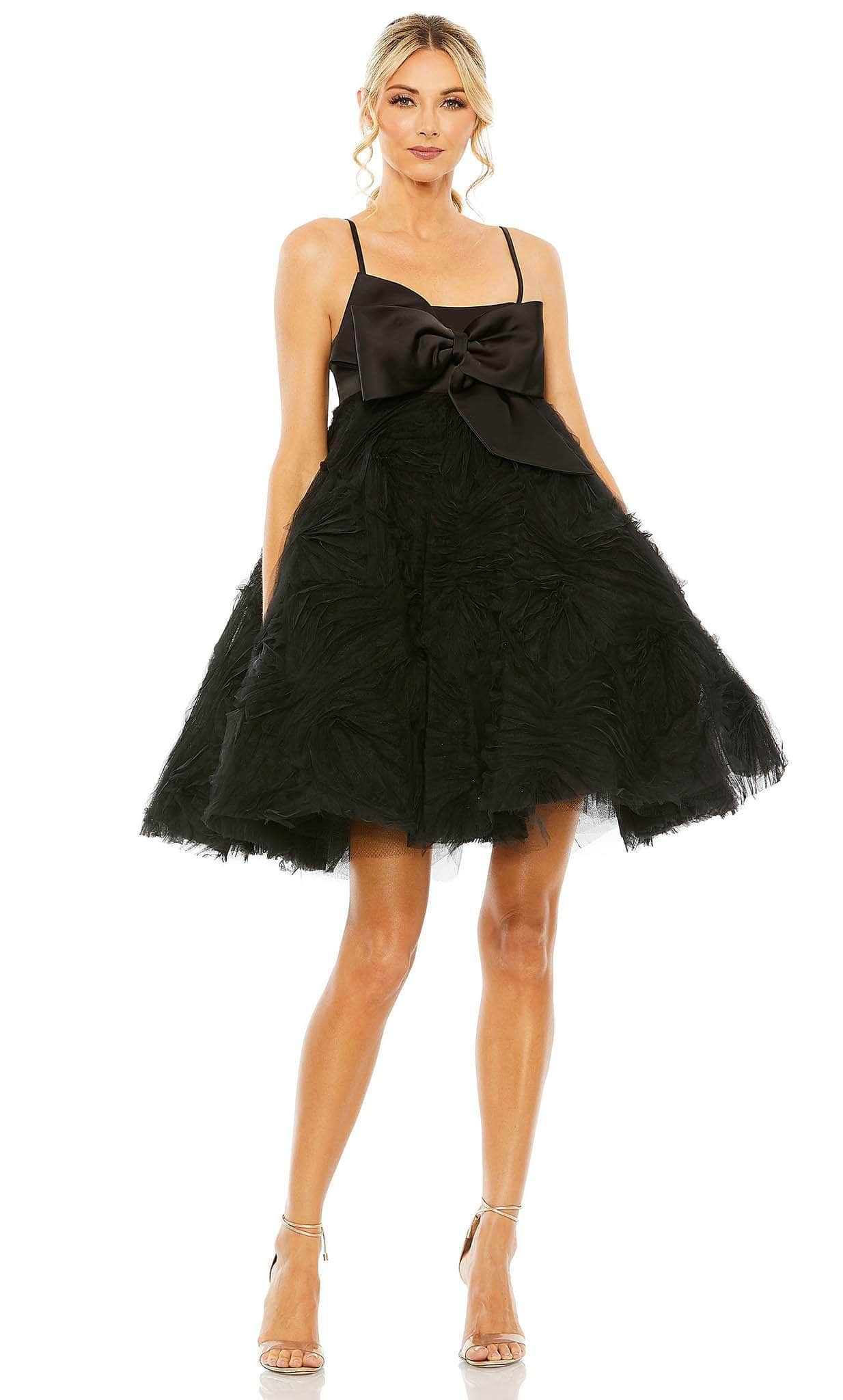 mac duggal short black dress Mac Duggal Pearl Embellished Off-The-Shoulder A-Line Dress - Black