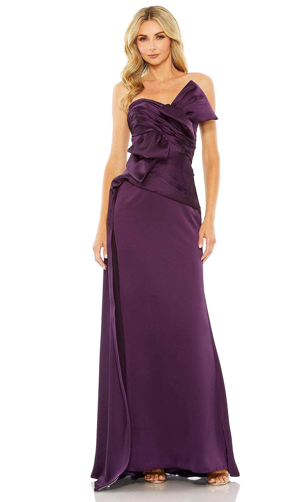mac duggal purple prom dress Mac Duggal Tulle V Neck Ombre Long Gown, Womens, 2, Indigo Ombre