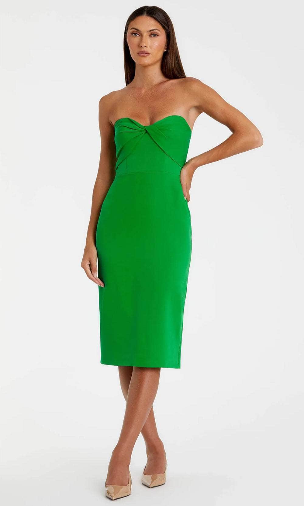 Mac Duggal 20959 - Knee-Length Crepe Sheath Dress - Strapless, Twist Top Detail, Back Zipper Closure, Hook And Eye, Back Slit Couture Candy Mac Duggal 20959 - Knee-Length Crepe Sheath Dress - Strapless, Twist Top Detail, Back Zipper Closure, Hook And Eye, Back Slit Couture Candy
