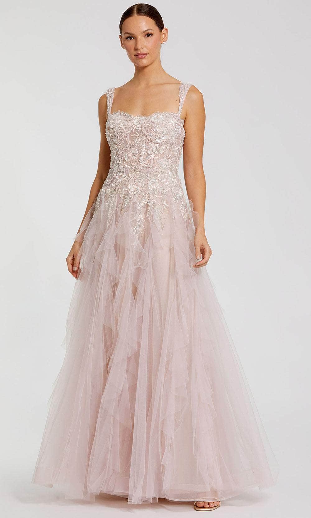 mac duggal beaded tulle dress Black Tulle Off The Shoulder Pearl Embellished Cocktail Dress