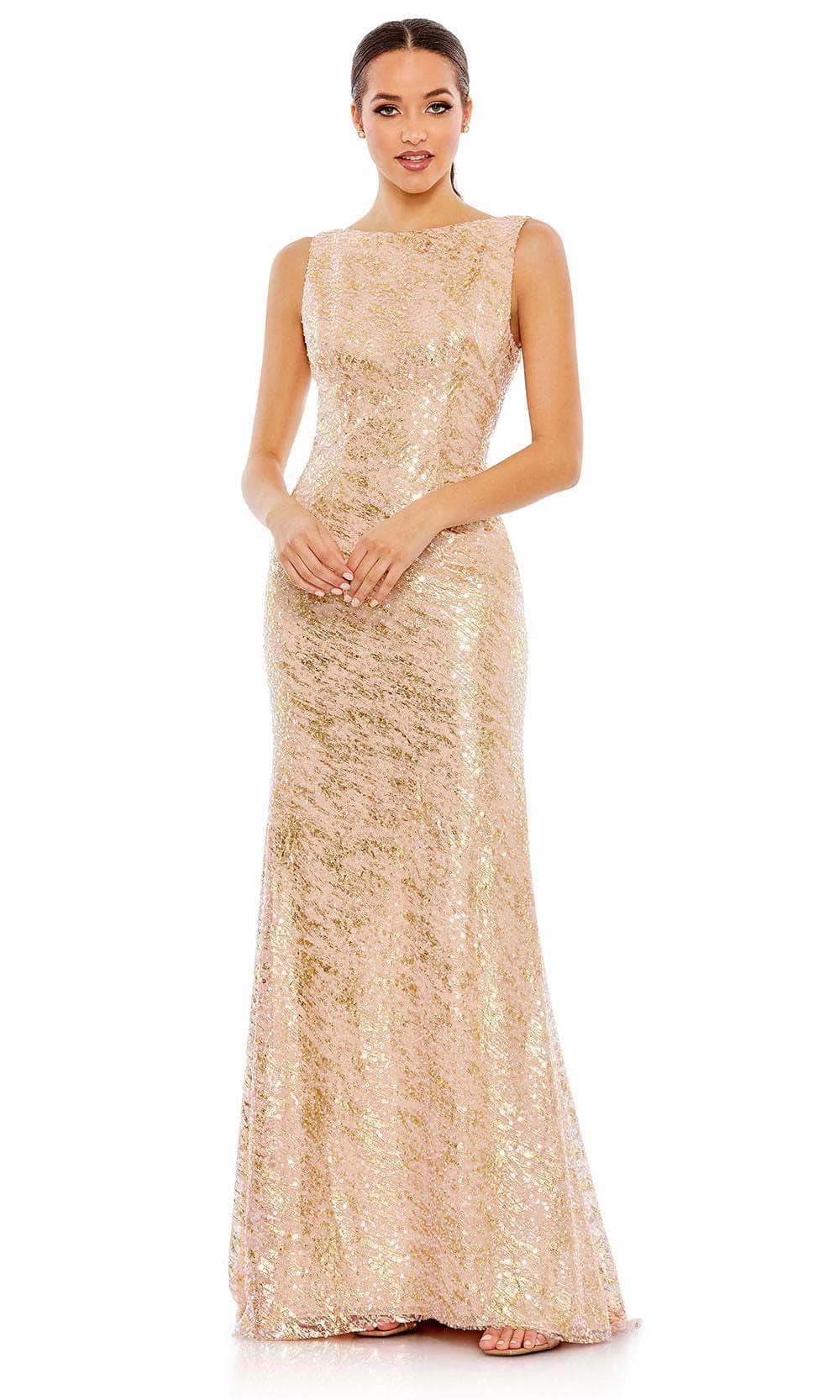 Mac Duggal Women's Sleeveless High Neck Sequin Gown