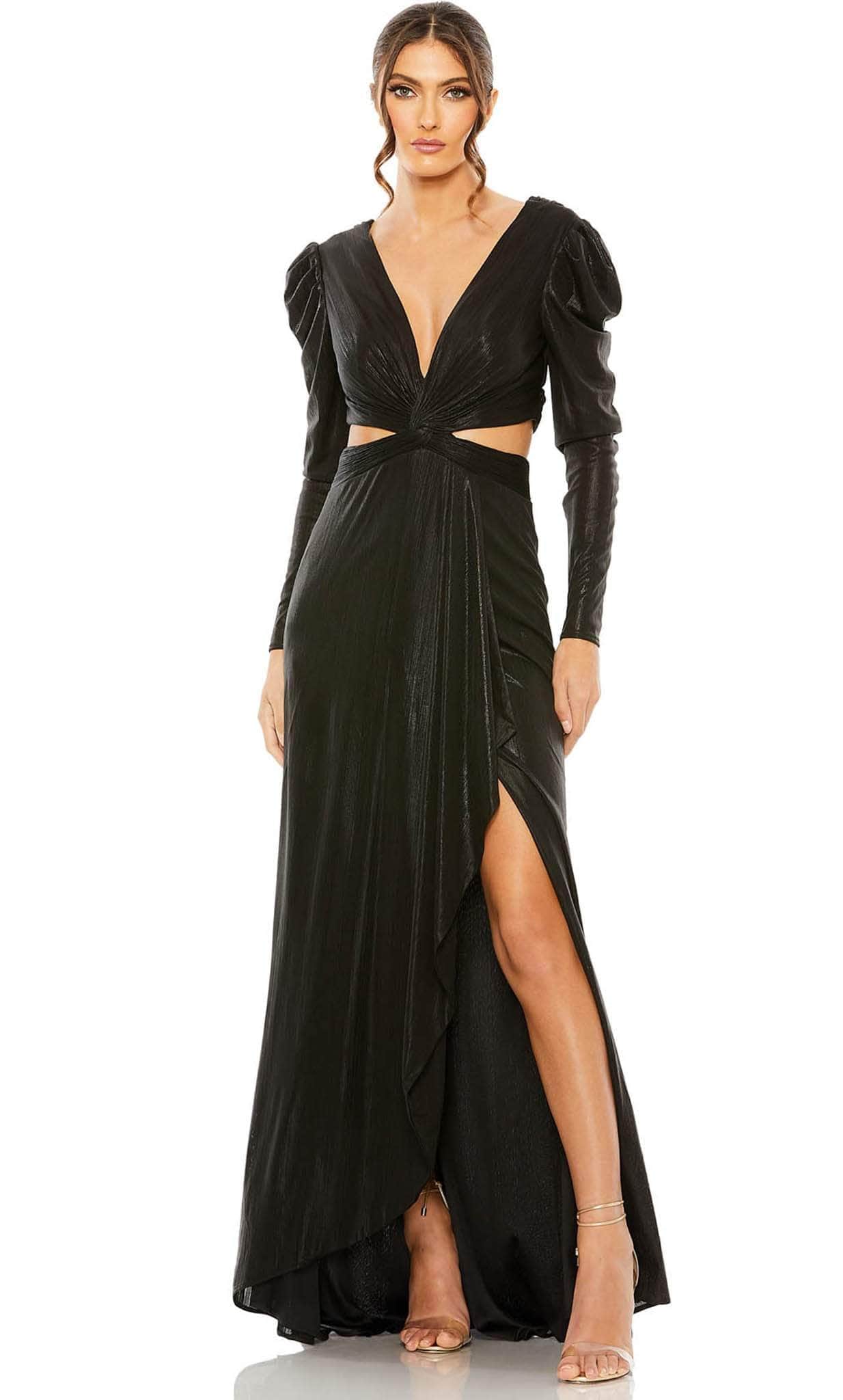 Mac Duggal 27060 - Metallic Cutout V-neck Evening Gown Mac Duggal 27060 - Metallic Cutout V-neck Evening Gown