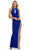 Mac Duggal 42053 - Cutout Halter Evening Gown Prom Dresses 0 / Cobalt