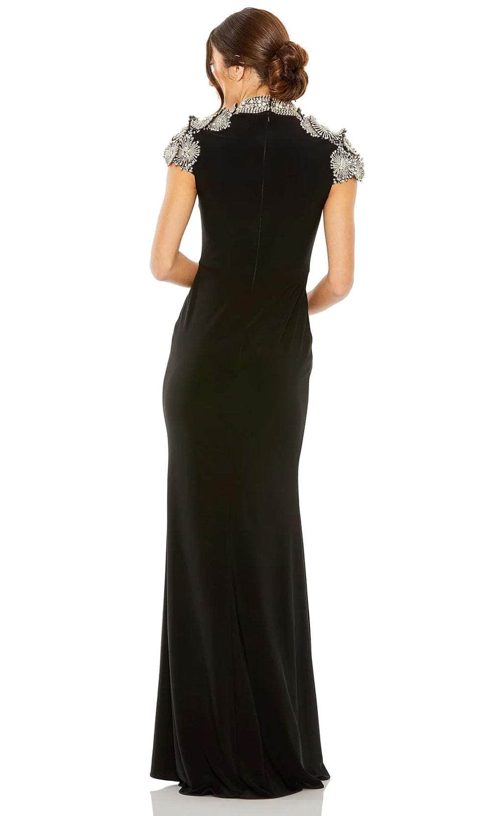 Mac Duggal Women's Embellished Crepe Column Gown - Black - Size 16 Mac Duggal Women's Embellished Crepe Column Gown - Black - Size 16