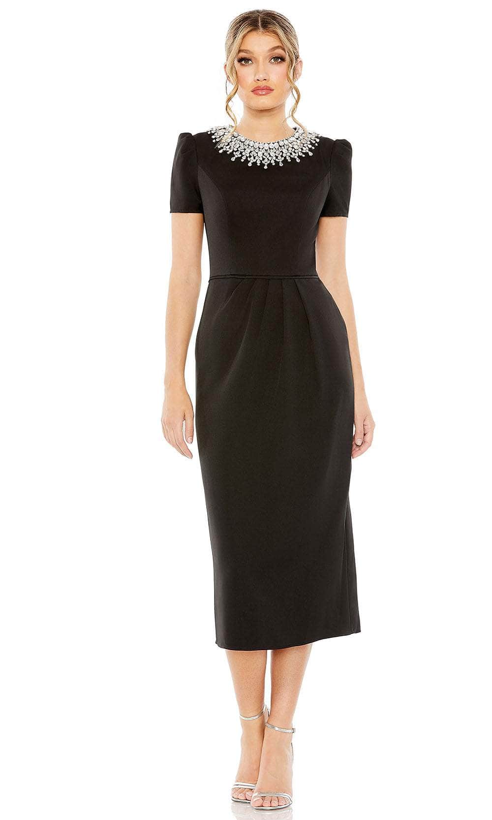 Mac Duggal Women's Rhinestone Neckline Column Dress - Black - Size 12 Mac Duggal Women's Rhinestone Neckline Column Dress - Black - Size 12
