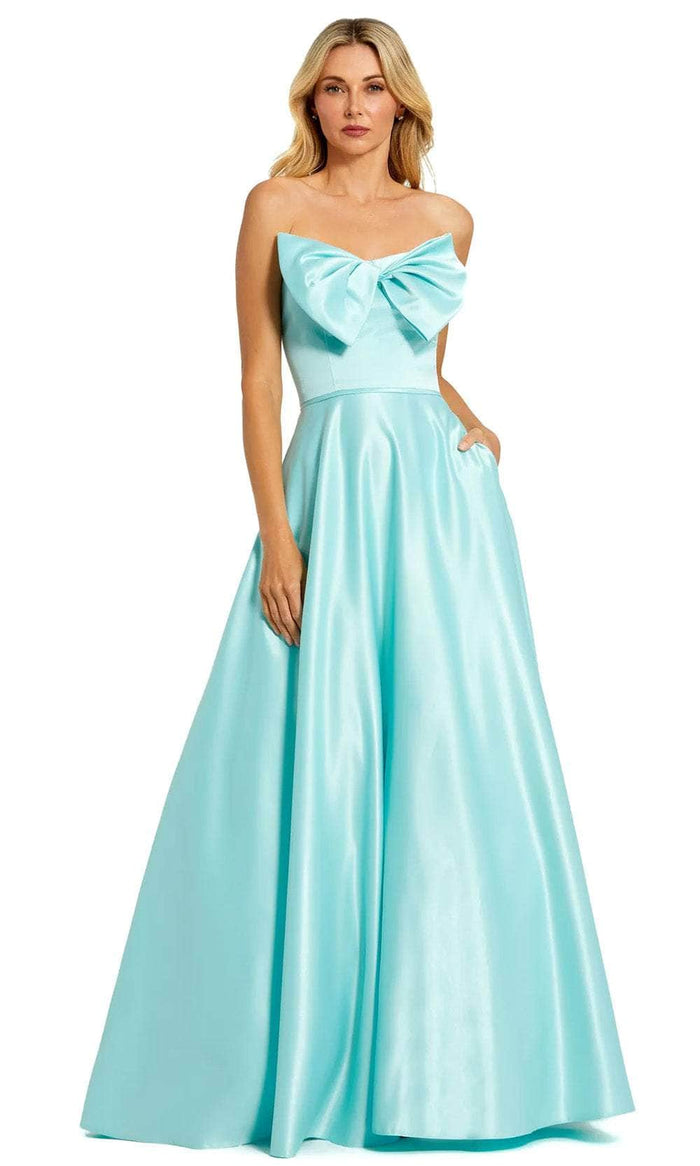 Mac Duggal 49702 - Bow Bodice Evening Gown Evening Dresses 0 / Aqua