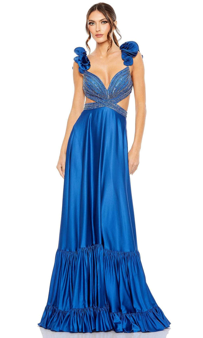 Mac Duggal 50681 - Ruffled Tired Evening Dress Prom Dresses 0 / Royal