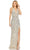 Mac Duggal 5759 - Embellished Halter Evening Gown Special Occasion Dress 0 / Silver Nude