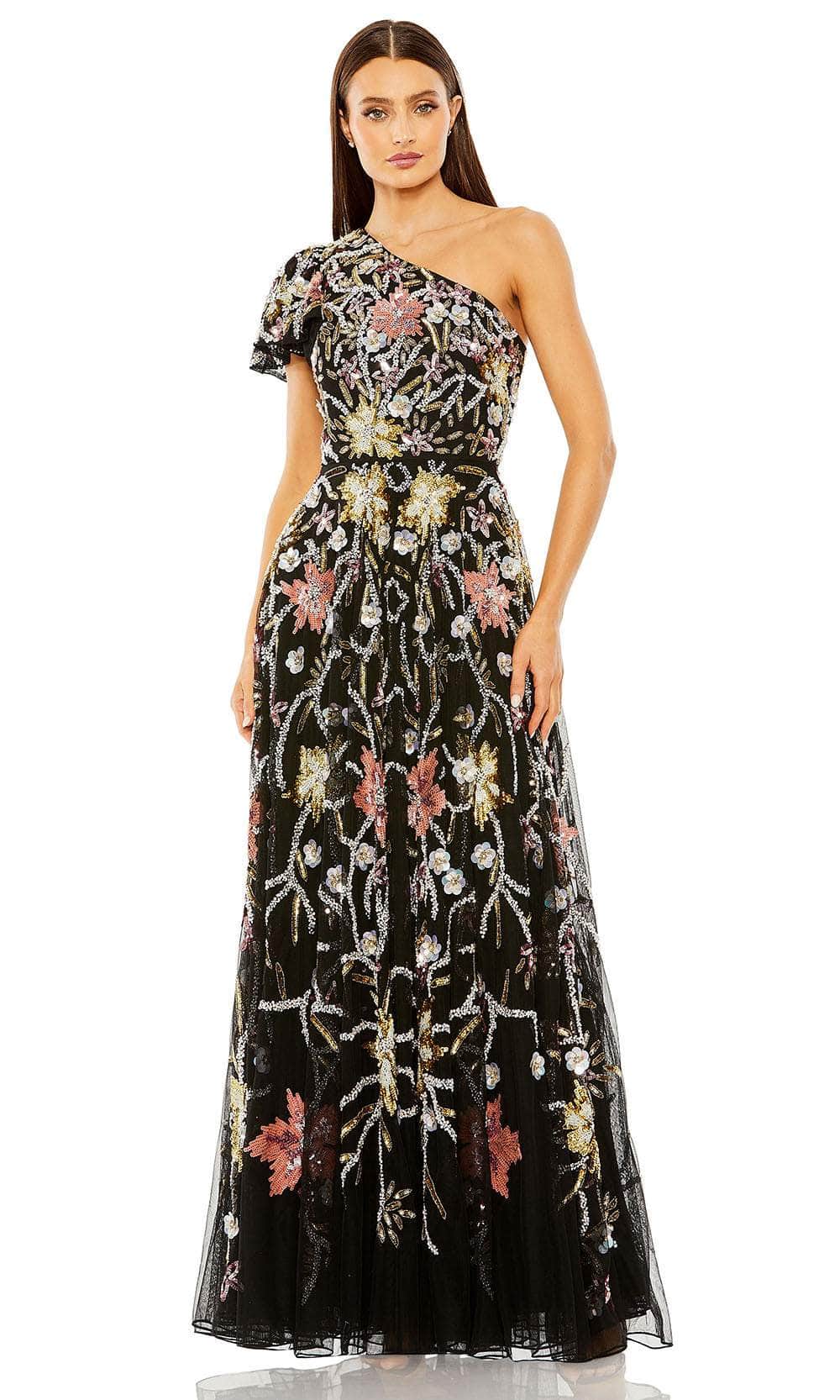 Mac Duggal 6134 - Floral Sequin Pattern One-Shoulder Prom Dress Couture Candy Mac Duggal 6134 - Floral Sequin Pattern One-Shoulder Prom Dress Couture Candy