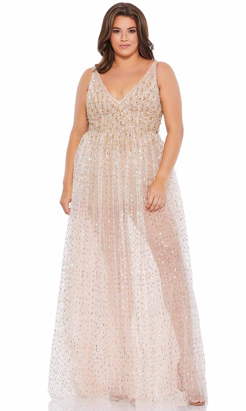 Mac Duggal 67742 - Beaded Romper With Sheer Overlay Couture Candy Mac Duggal 67742 - Beaded Romper With Sheer Overlay Couture Candy