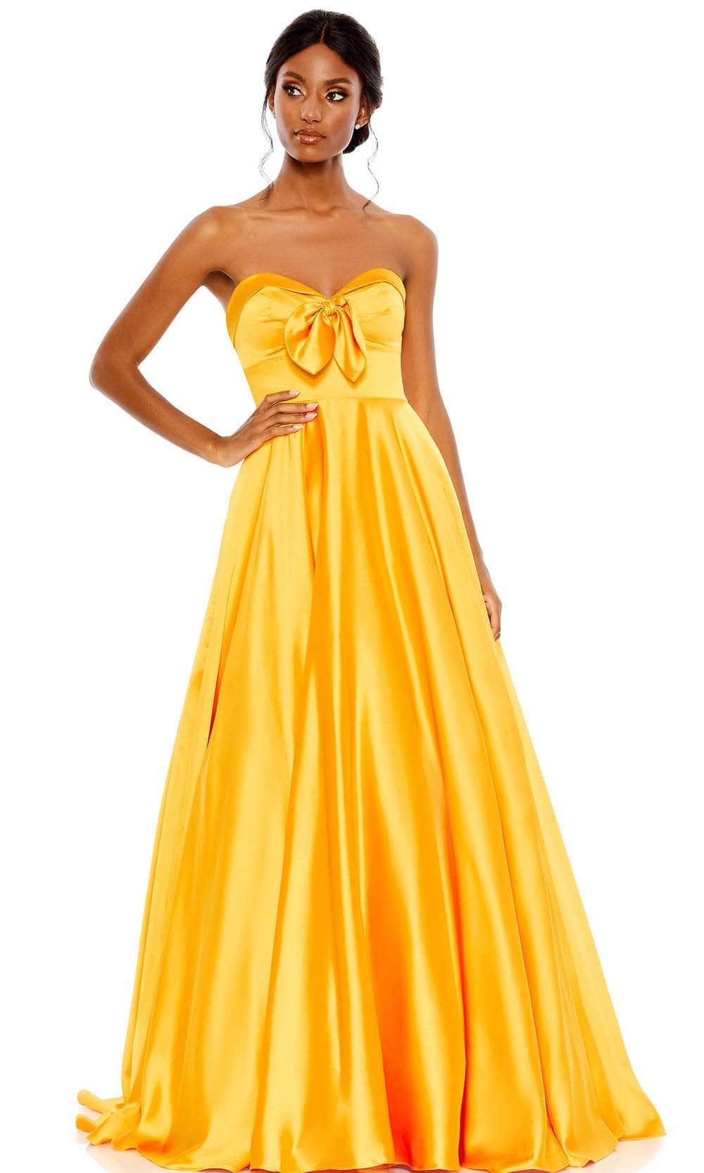 marigold prom dress Elegant Marigold Strapless Split Cheap Mermaid Long Prom Dresses, PDS0 mybestbridal