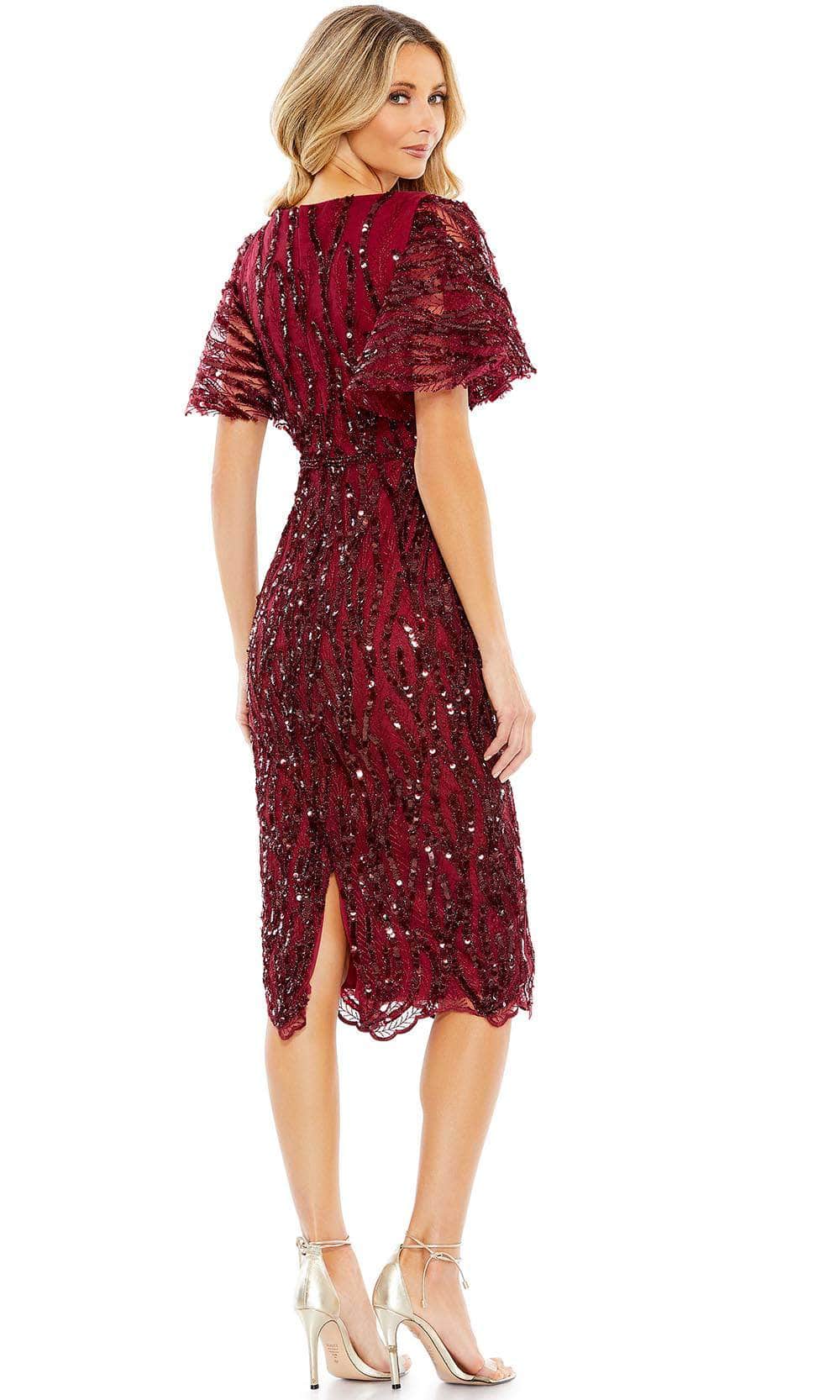 burgundy cocktail dress with sleeves Azazie Norah