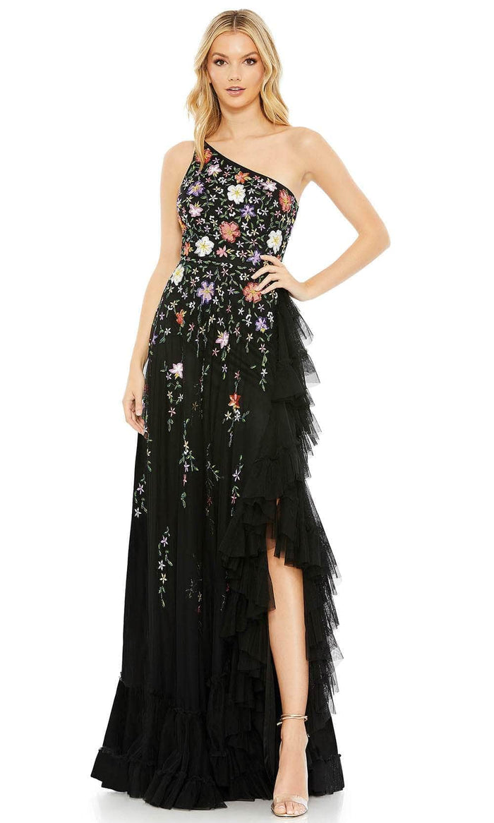 Mac Duggal 9164 - Floral Prom Gown Prom Dresses 0 / Black Multi