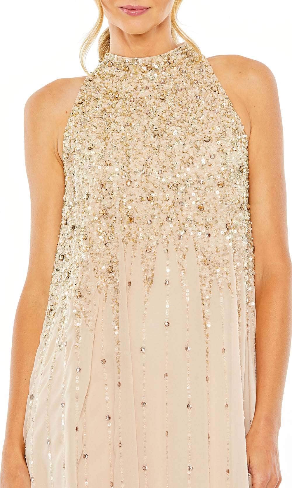 Mac Duggal Women's Sequin-embellished Trapeze Dress - Beige - Size 4 Mac Duggal Women's Sequin-embellished Trapeze Dress - Beige - Size 4