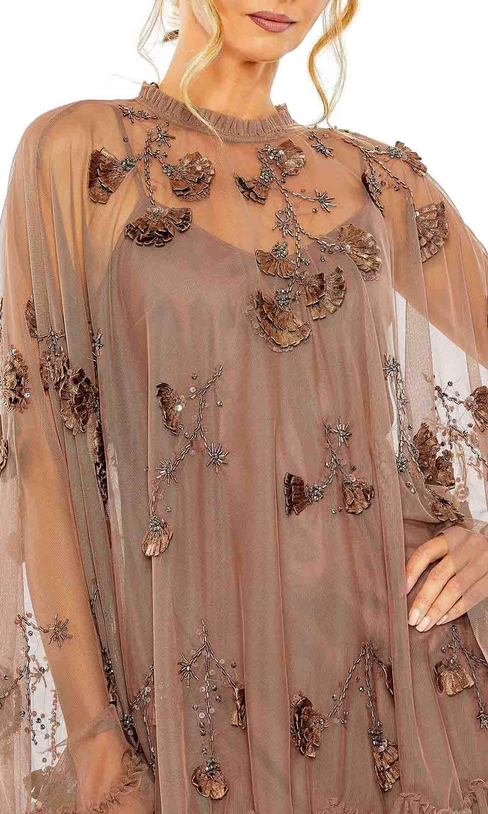 Mac Duggal 9257 Beaded Illusion Trapeze Short Prom Dress