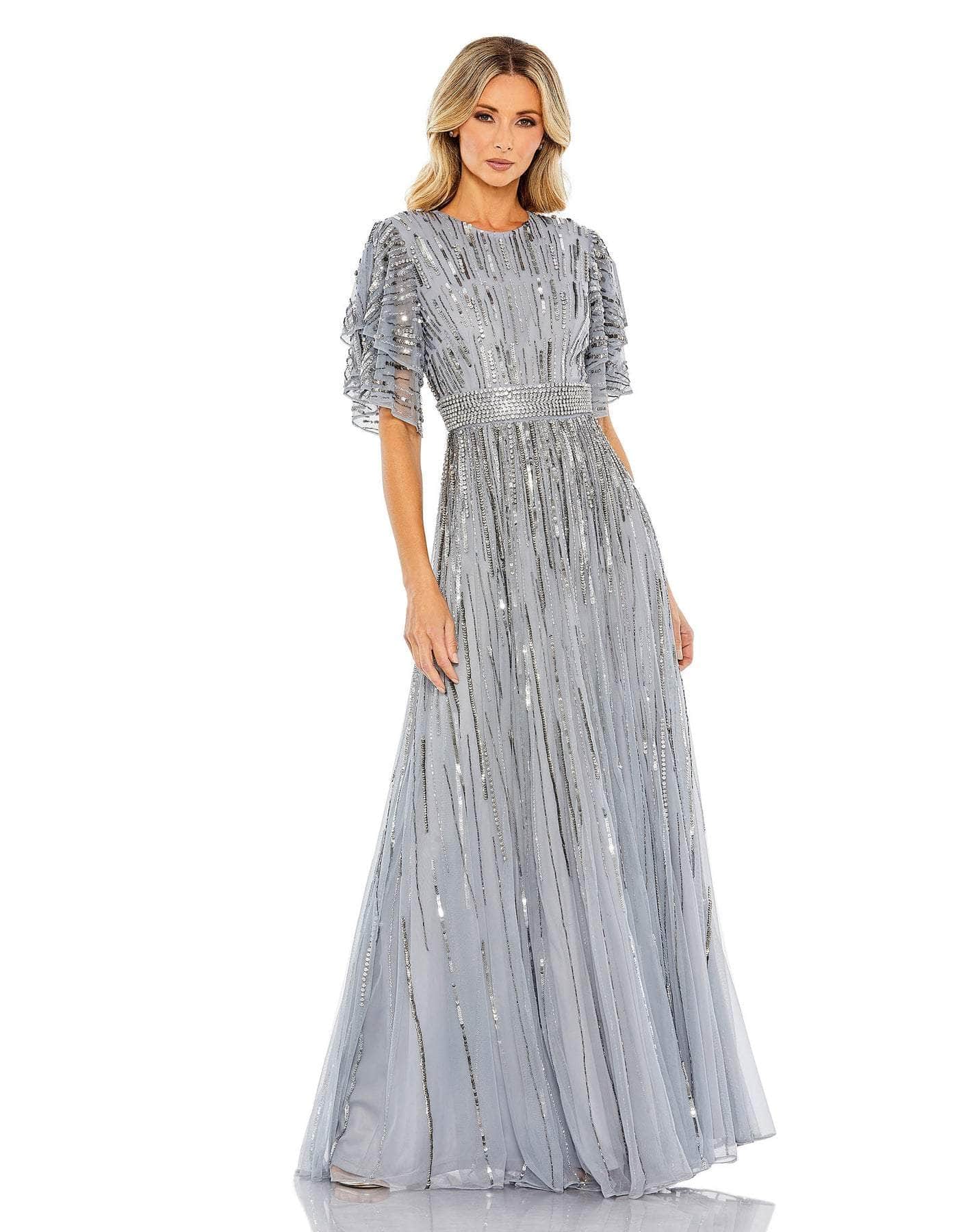 mac duggal silver sequin dress Silver Sequin Halter Formal Dress: Mac Duggal 5650 Nude Silver / 0