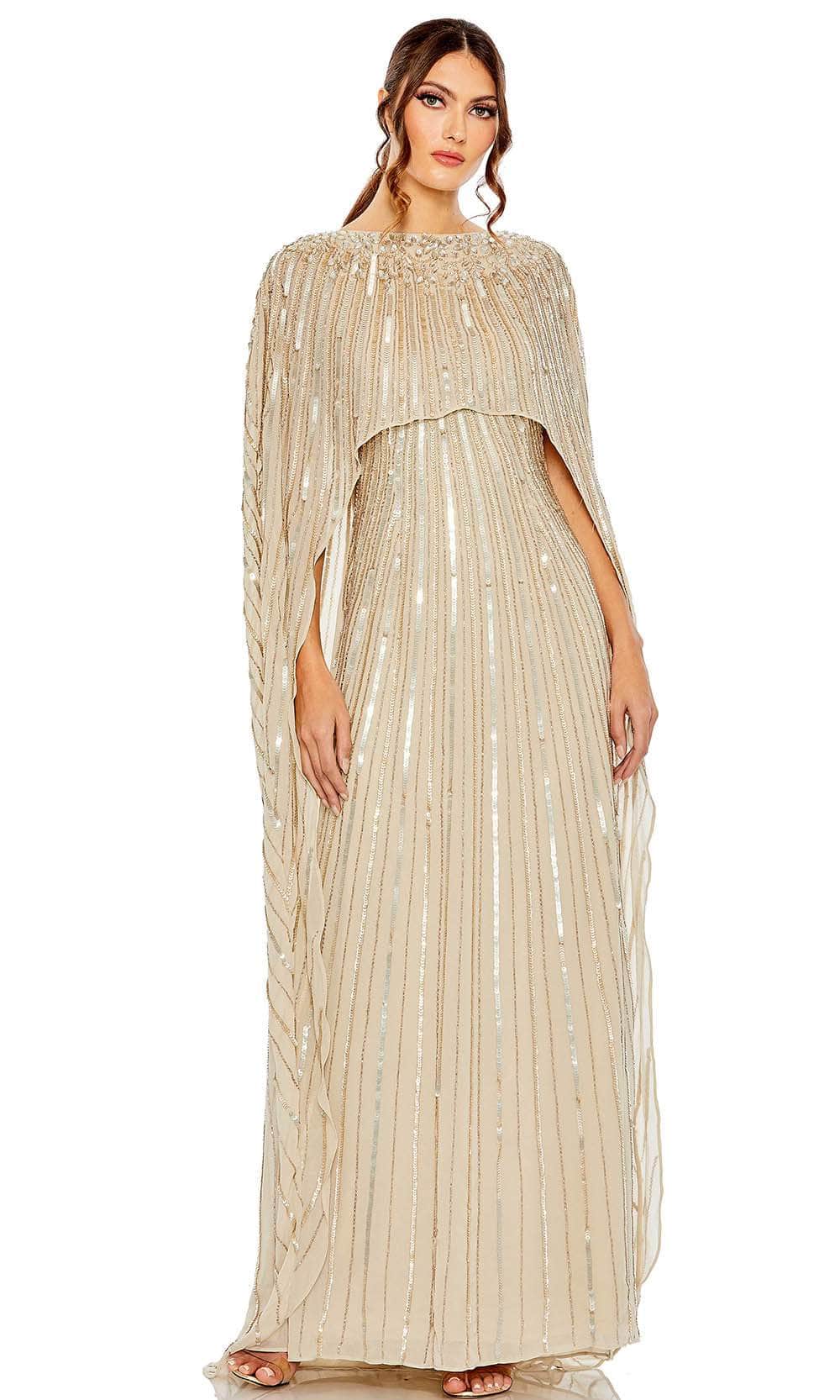 Mac Duggal 93869 - Sequin Embellished Cape Sleeve Evening Dress Couture Candy Mac Duggal 93869 - Sequin Embellished Cape Sleeve Evening Dress Couture Candy