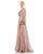 Mac Duggal Evening - 67414D Split Long Sleeve Deep V-Neck Gown Evening Dresses
