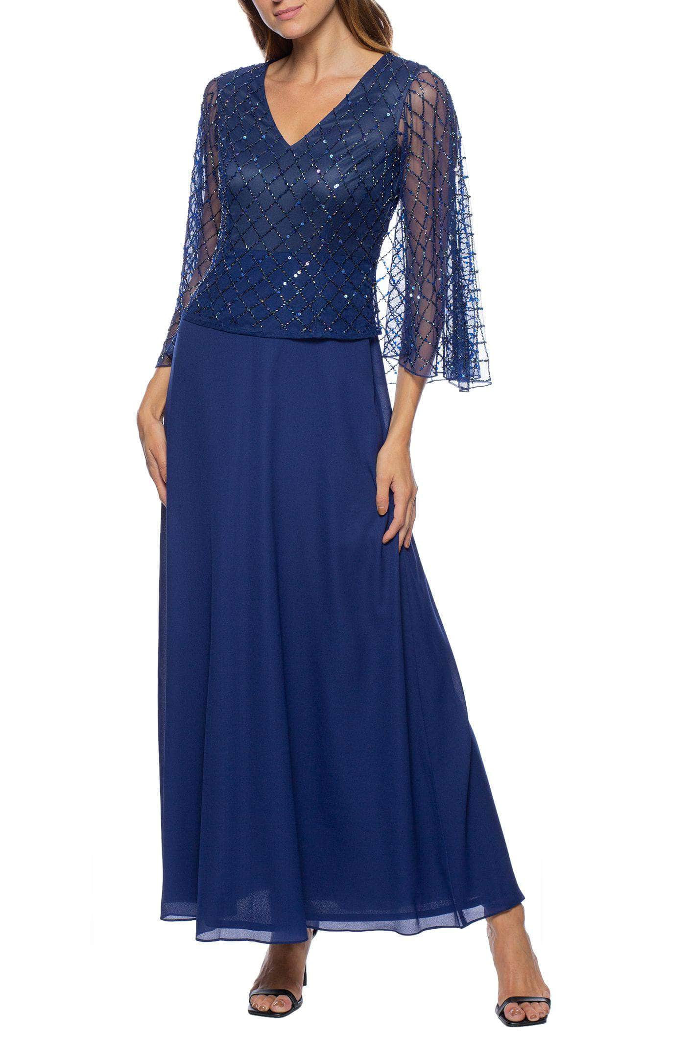 Marina 267902 - Beaded Capelet Evening Dress Marina 267902 - Beaded Capelet Evening Dress