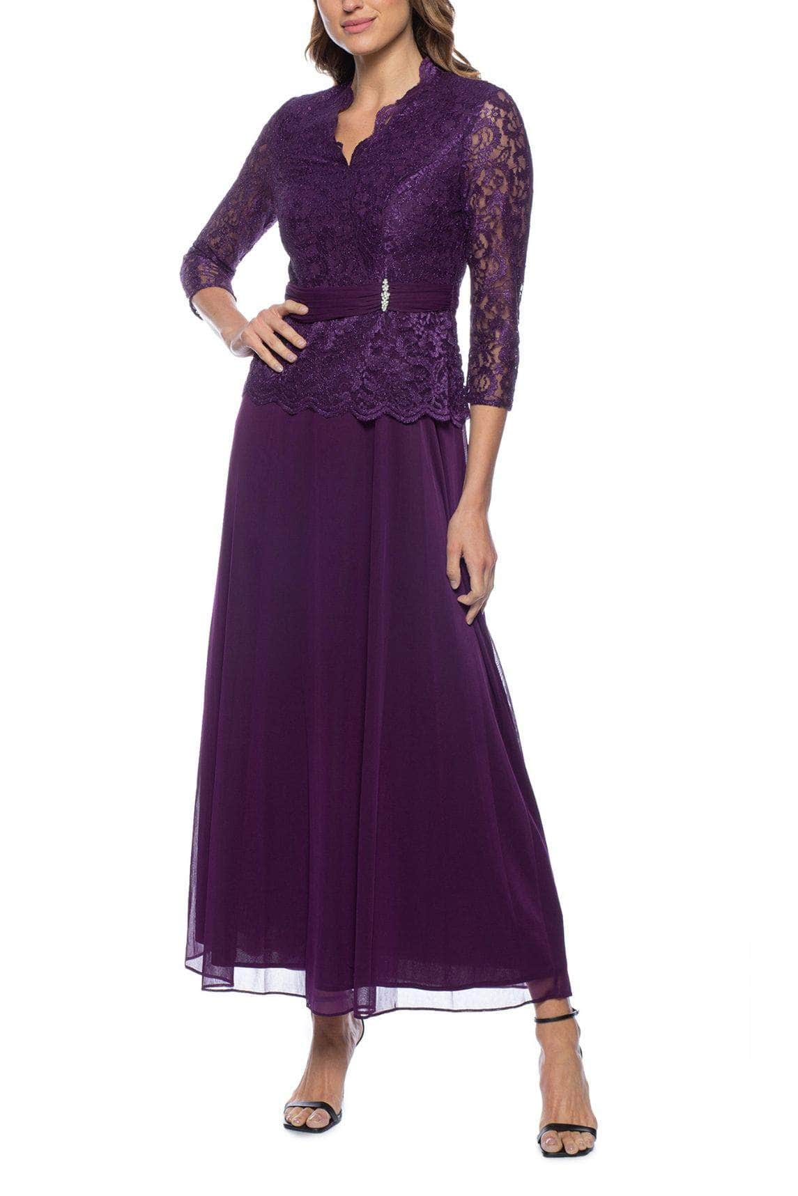 Marina 268177 - Embroidered Scalloped V-Neck Formal Dress Marina 268177 - Embroidered Scalloped V-Neck Formal Dress