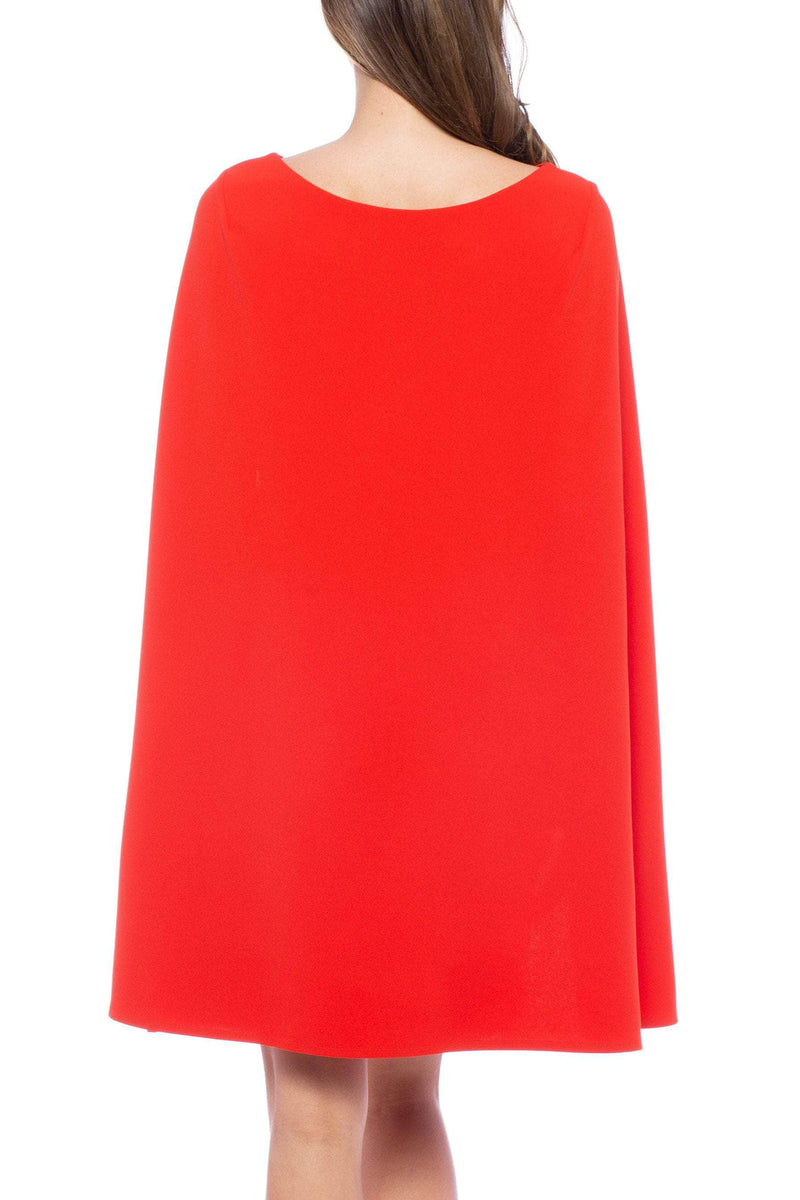 Bateau Neck A-Line Embellished Cape Sleeve Dress