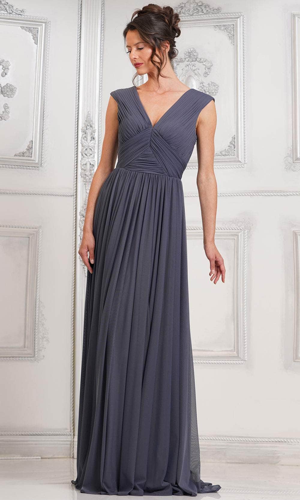 Marsoni by Colors M324 - Cap Sleeve Ruched Evening Dress Couture Candy Marsoni by Colors M324 - Cap Sleeve Ruched Evening Dress Couture Candy