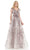 Marsoni by Colors MV1255 - V-Neck Lace Embroidered Evening Dress Evening Dresses 6 / Taupe