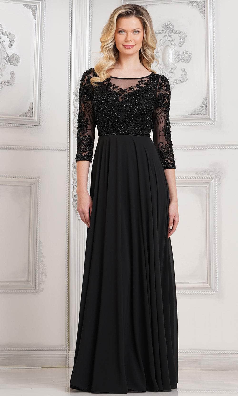 Marsoni by Colors MV1322 - Quarter Sleeve Beaded Evening Dress Couture Candy Marsoni by Colors MV1322 - Quarter Sleeve Beaded Evening Dress Couture Candy
