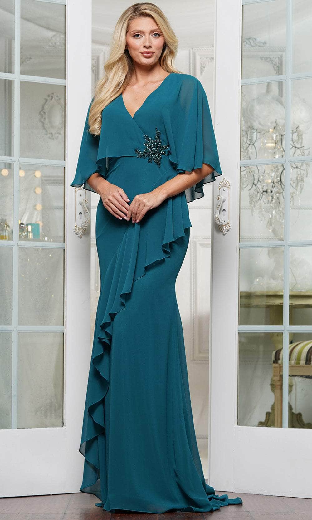 Marsoni by Colors MV1339 - Wrap Bodice Chiffon Evening Dress Marsoni by Colors MV1339 - Wrap Bodice Chiffon Evening Dress