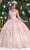 May Queen LK208 - Floral Glitter Ballgown Quinceanera Dresses 4 / Rose Gold