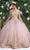 May Queen LK220 - Off Shoulder Applique Ballgown Quinceanera Dresses 4 / Rose Gold