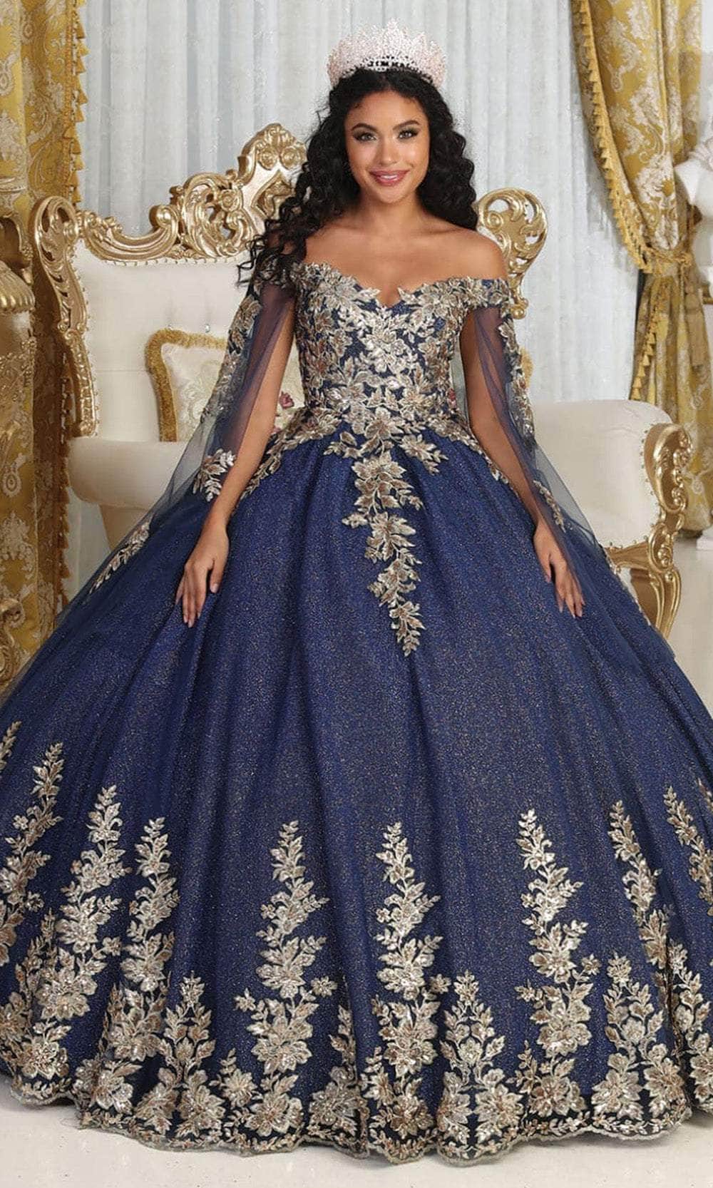 May Queen LK221 - Cape Sleeve Corset Ballgown May Queen LK221 - Cape Sleeve Corset Ballgown