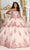 May Queen LK224 - Off Shoulder Tiered Ballgown Quinceanera Dresses 4 / Rose Gold