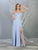 May Queen - MQ1704 V NECK SPAGHETTI STRAP HIGH SLIT A-LINE GOWN Evening Dresses 2 / Perry Blue