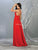 May Queen - MQ1704 V NECK SPAGHETTI STRAP HIGH SLIT A-LINE GOWN Evening Dresses