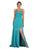 May Queen - MQ1704 V NECK SPAGHETTI STRAP HIGH SLIT A-LINE GOWN Evening Dresses