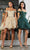 May Queen MQ2012 - Lace Off Shoulder Cocktail Dress Cocktail Dresses 4 / Champagne