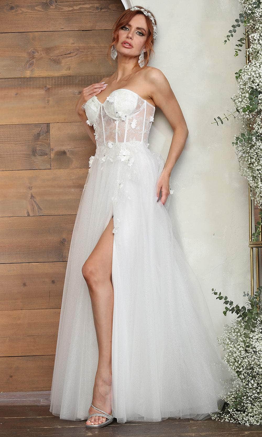 Women's May Queen Mq2059b Ivory Corset Bridal Embellished Long Gown 16 Women's May Queen Mq2059b Ivory Corset Bridal Embellished Long Gown 16